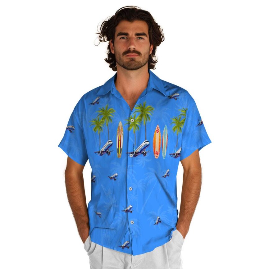 Aviation Island Theme Hawaiian Shirt New Arrival