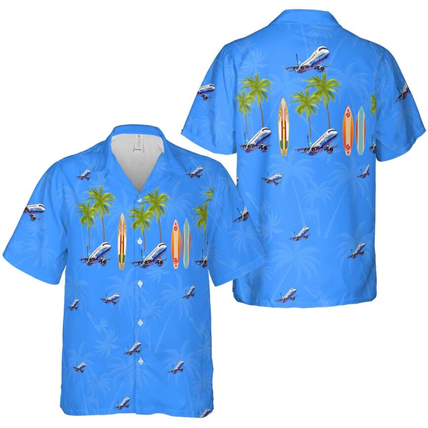 Aviation Island Theme Hawaiian Shirt Premium grade