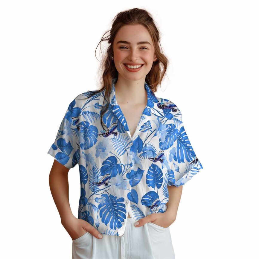 Aviation Leaf Pattern Hawaiian Shirt Top rated