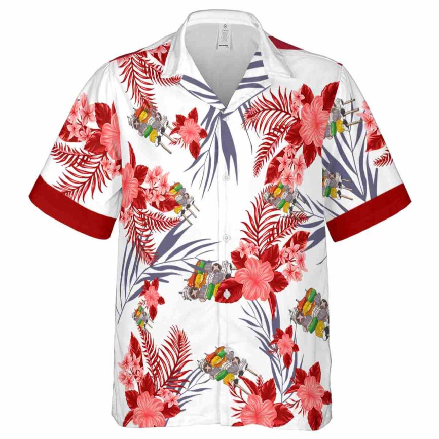 BBQ US Flag Floral Hawaiian Shirt Fashion forward