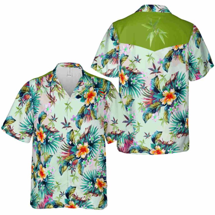 Bamboo Floral Burst Hawaiian Shirt Premium grade