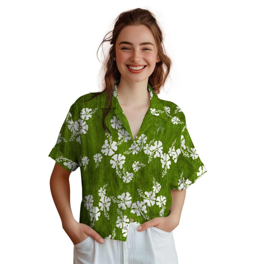 Bamboo Hibiscus Blossom Hawaiian Shirt Top rated