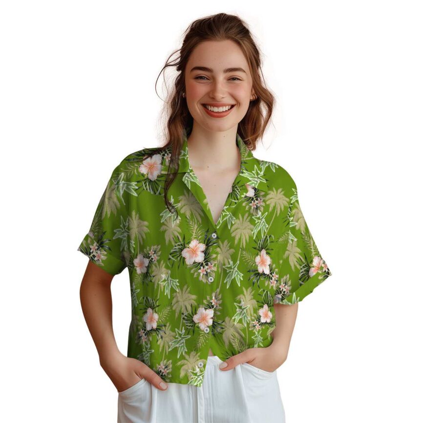 Bamboo Hibiscus Palm Hawaiian Shirt Top rated