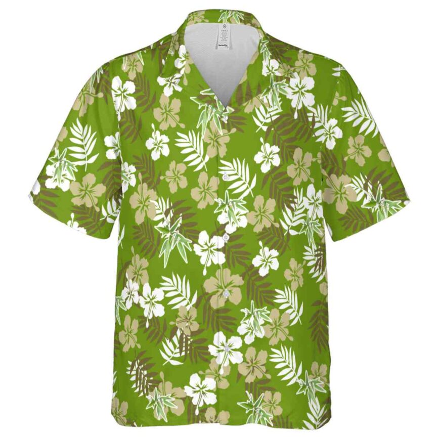 Bamboo Leafy Hibiscus Hawaiian Shirt Fashion forward