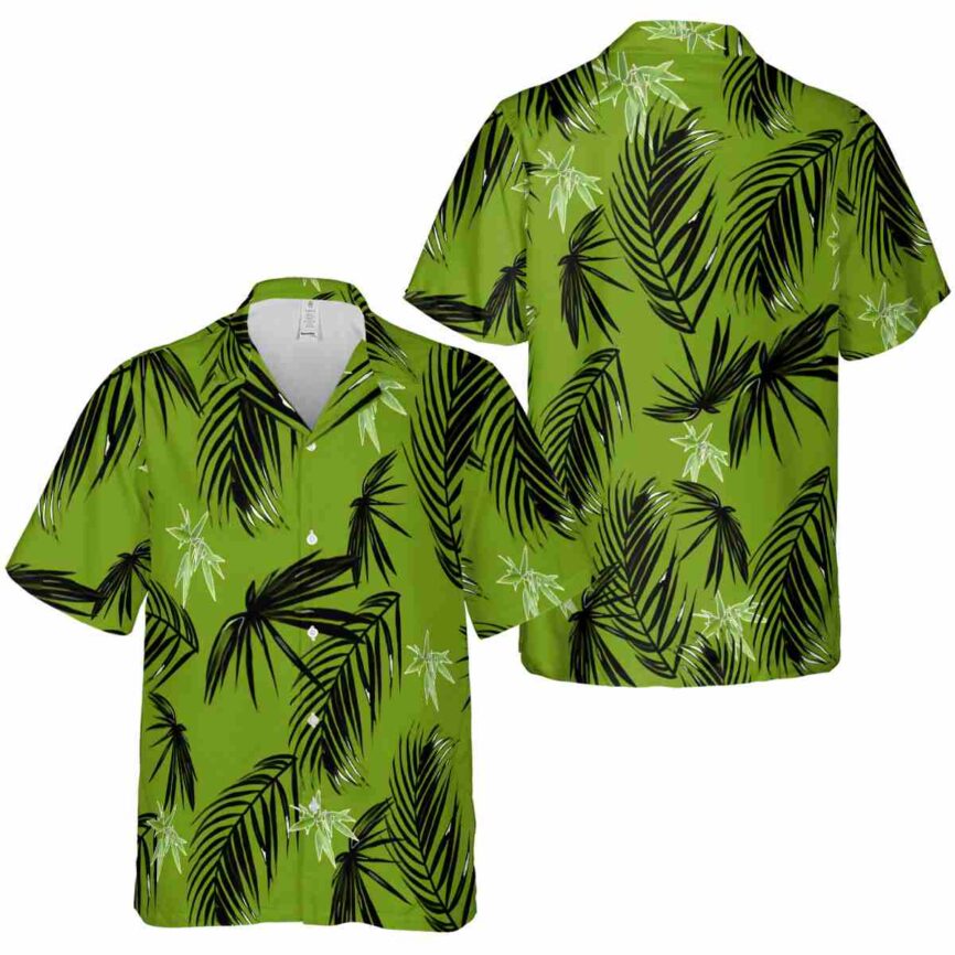 Bamboo Monochrome Palm Hawaiian Shirt Premium grade