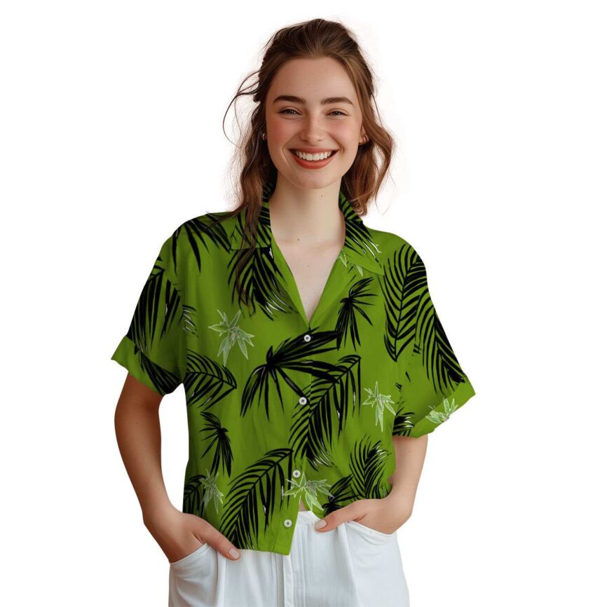 Bamboo Monochrome Palm Hawaiian Shirt Top rated