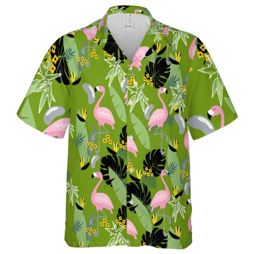 Bamboo Pink Flamingo Hawaiian Shirt Fashion forward