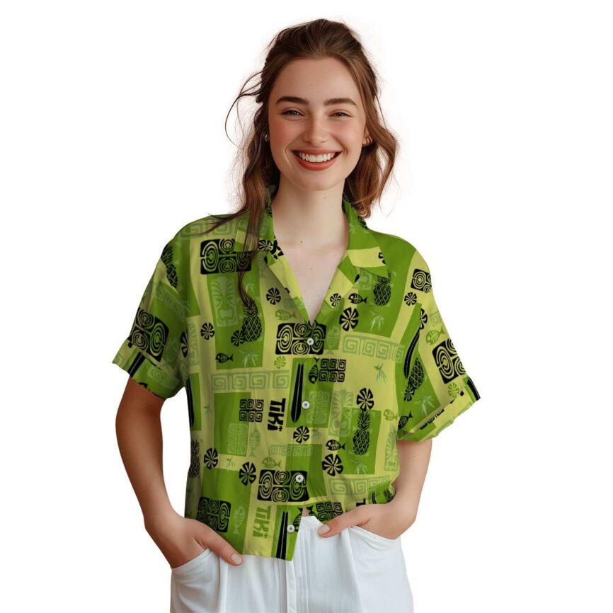 Bamboo Tiki Motifs Hawaiian Shirt Top rated