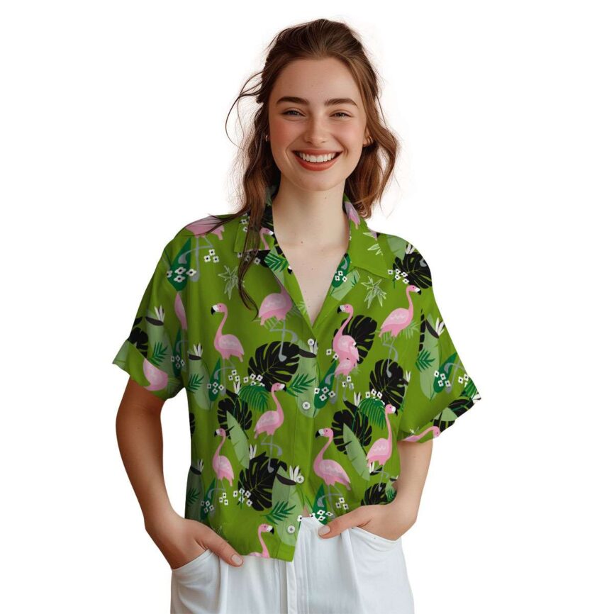 Bamboo Tropical Flamingo Hawaiian Shirt Top rated