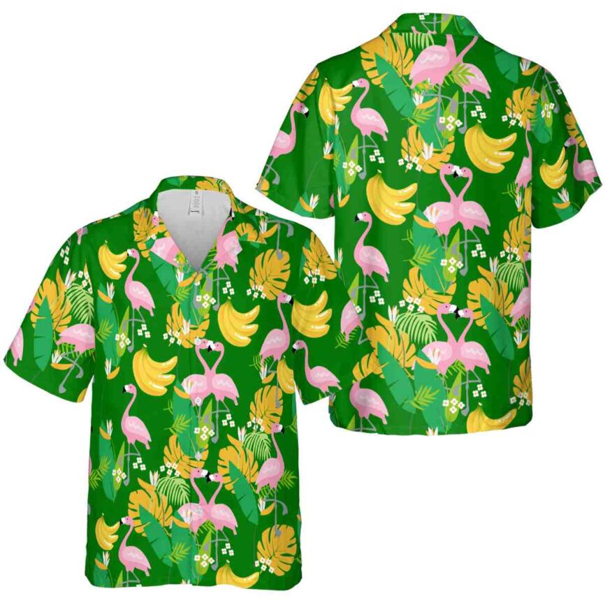 Banana Flamingo Leaf Hawaiian Shirt Premium grade