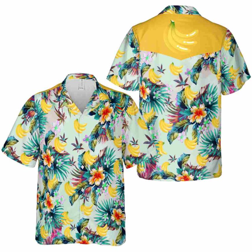 Banana Floral Burst Hawaiian Shirt Premium grade