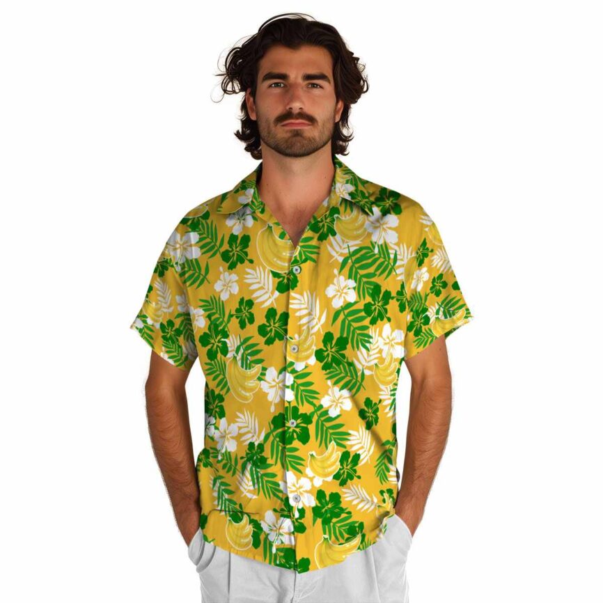 Banana Leafy Hibiscus Hawaiian Shirt New Arrival