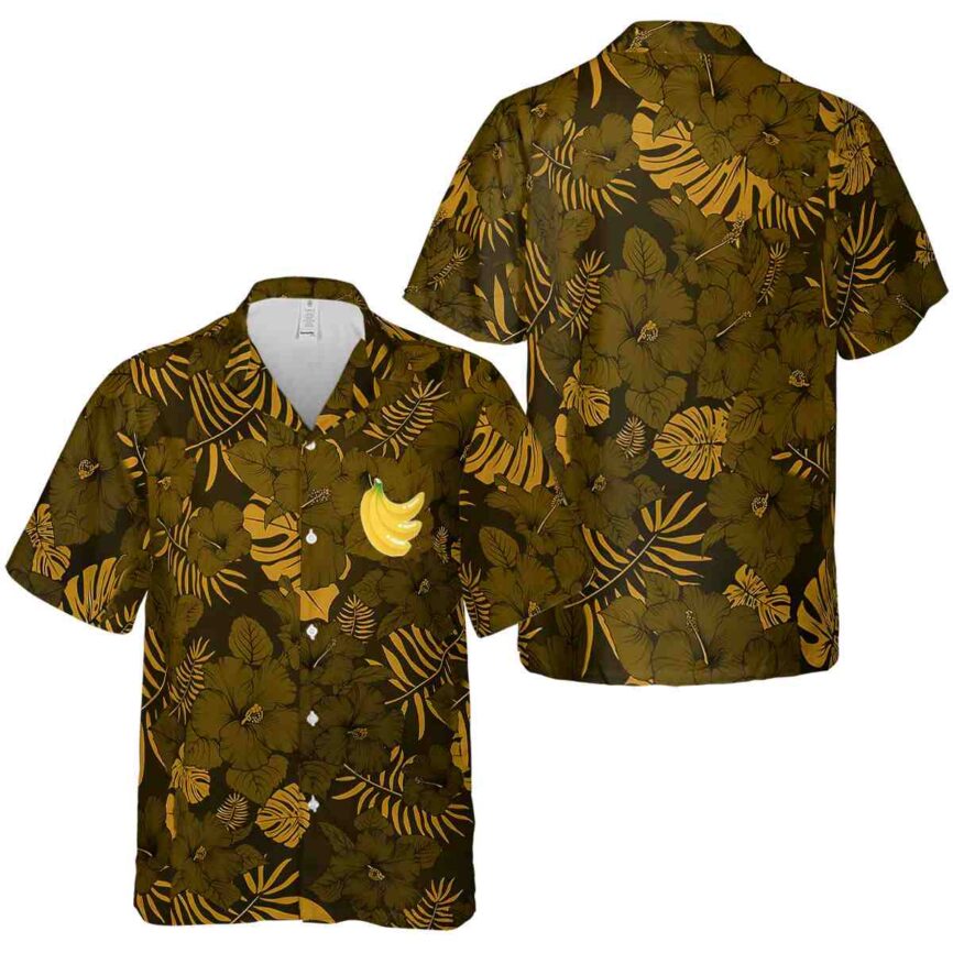 Banana Monochrome Floral Hawaiian Shirt Premium grade