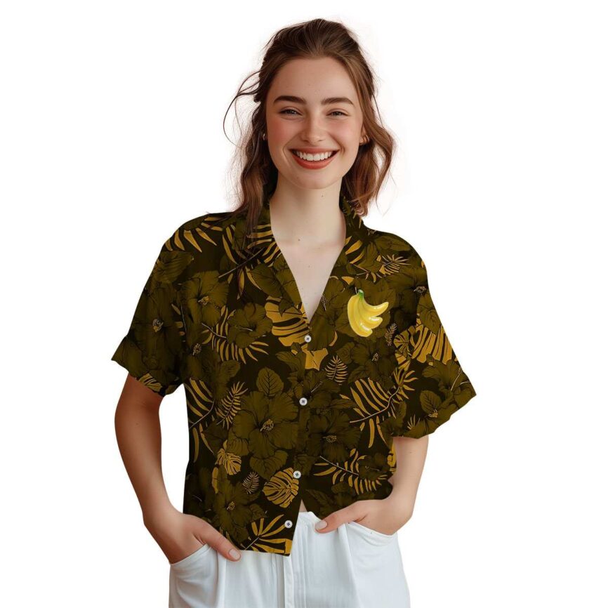 Banana Monochrome Floral Hawaiian Shirt Top rated