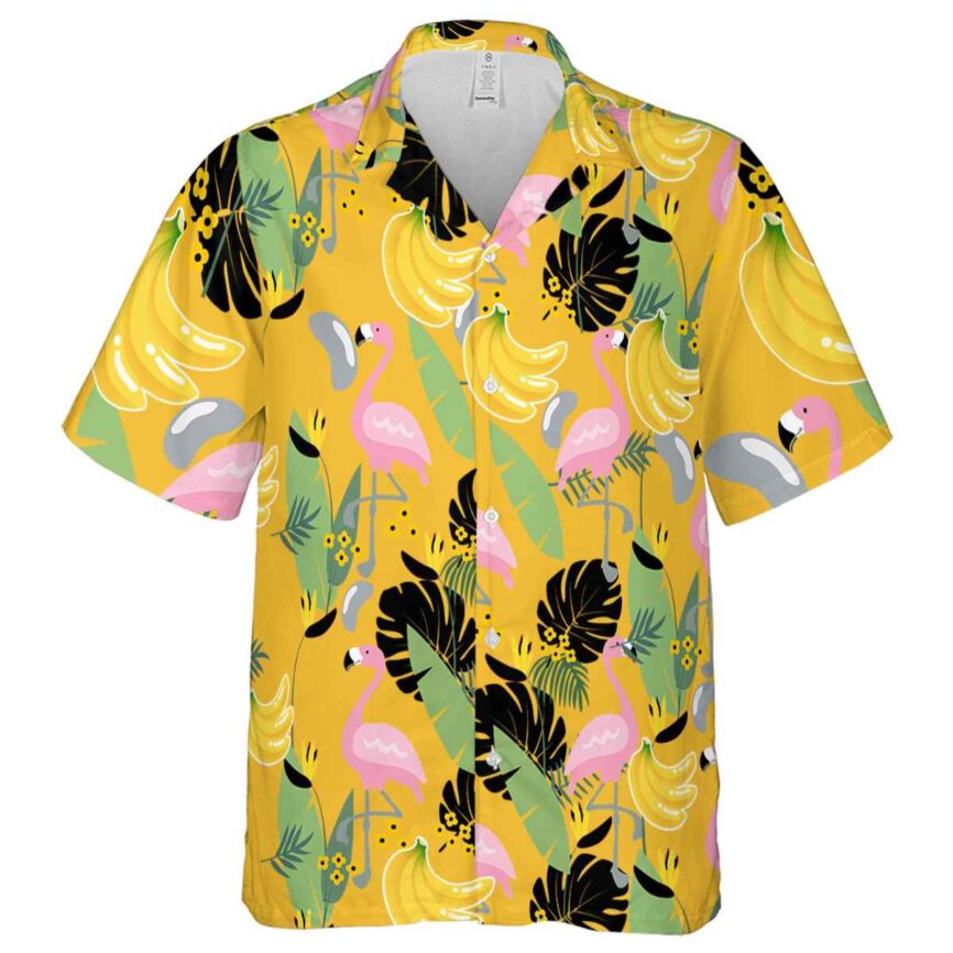 Banana Pink Flamingo Hawaiian Shirt Fashion forward