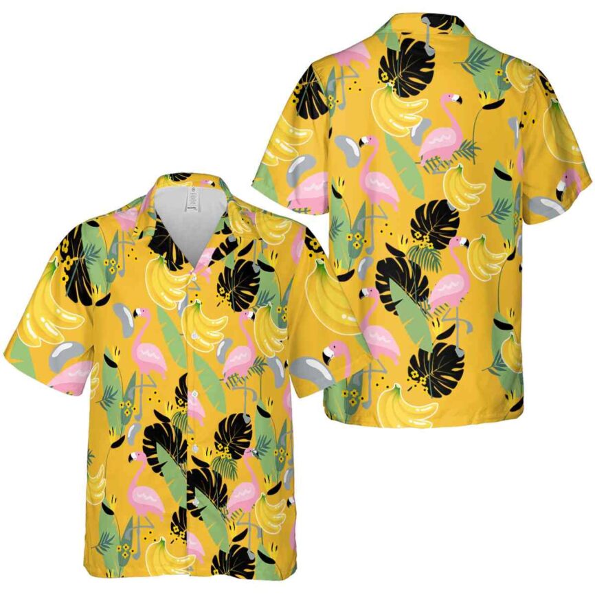 Banana Pink Flamingo Hawaiian Shirt Premium grade