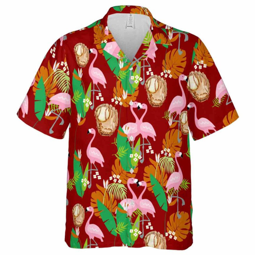 Baseball Flamingo Leaf Hawaiian Shirt Fashion forward