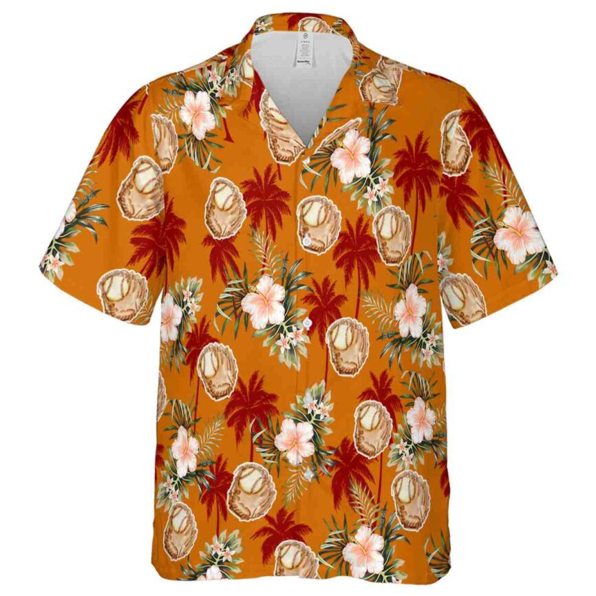 Baseball Hibiscus Palm Hawaiian Shirt Fashion forward