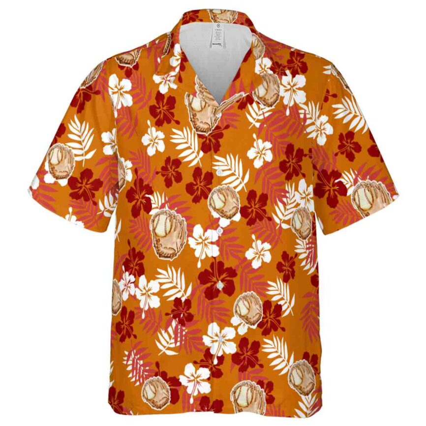 Baseball Leafy Hibiscus Hawaiian Shirt Fashion forward