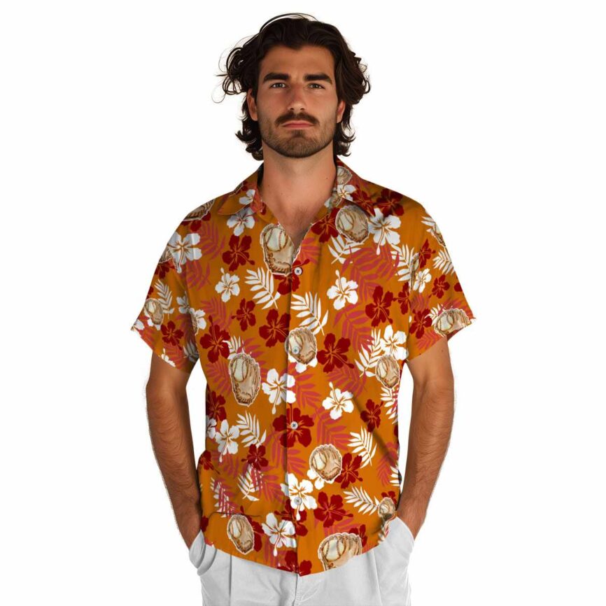 Baseball Leafy Hibiscus Hawaiian Shirt New Arrival