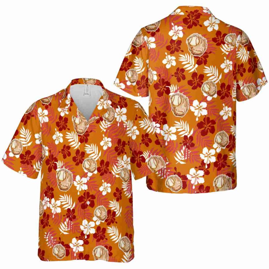 Baseball Leafy Hibiscus Hawaiian Shirt Premium grade