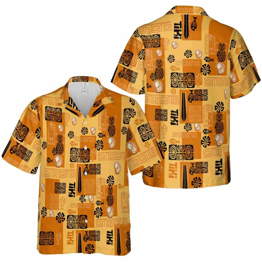 Baseball Tiki Motifs Hawaiian Shirt Premium grade