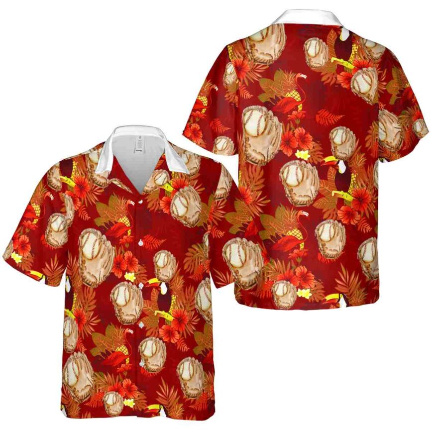 Baseball Tropical Bird Hawaiian Shirt Premium grade