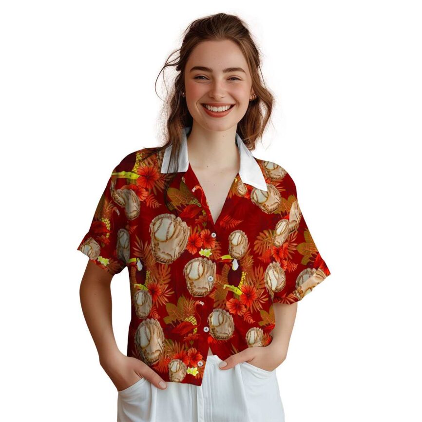 Baseball Tropical Bird Hawaiian Shirt Top rated