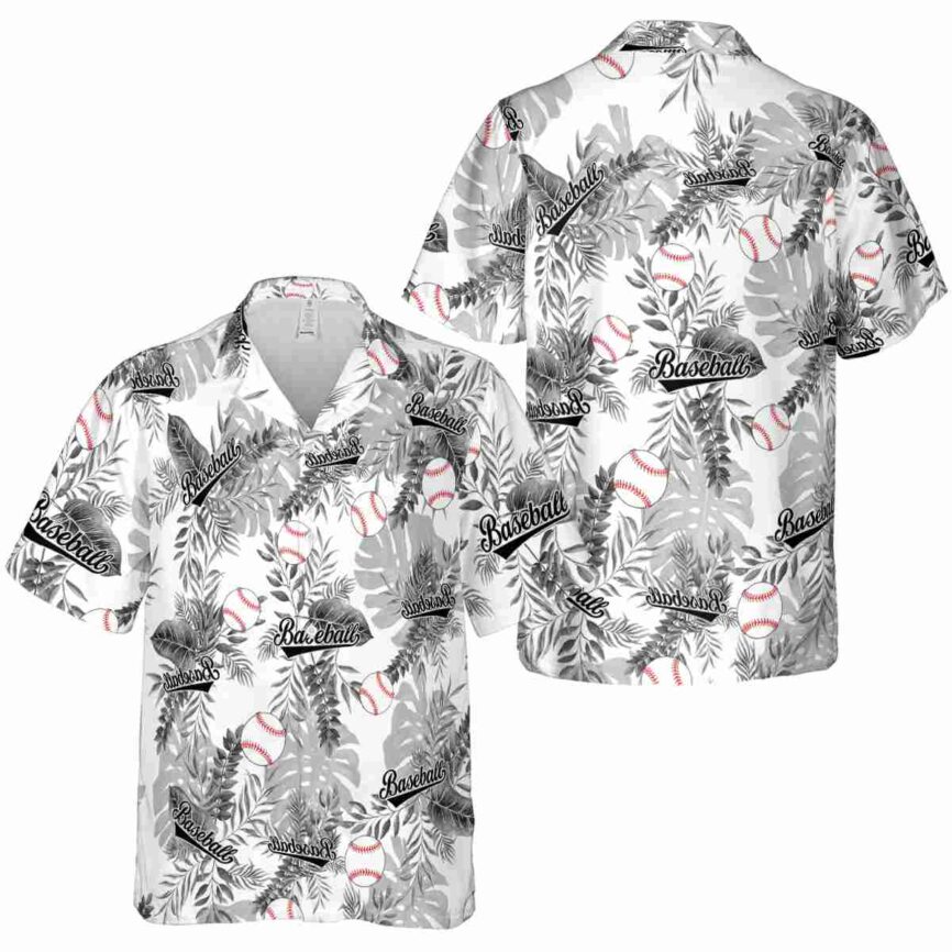 Baseball Tropical Fronds Hawaiian Shirt Premium grade