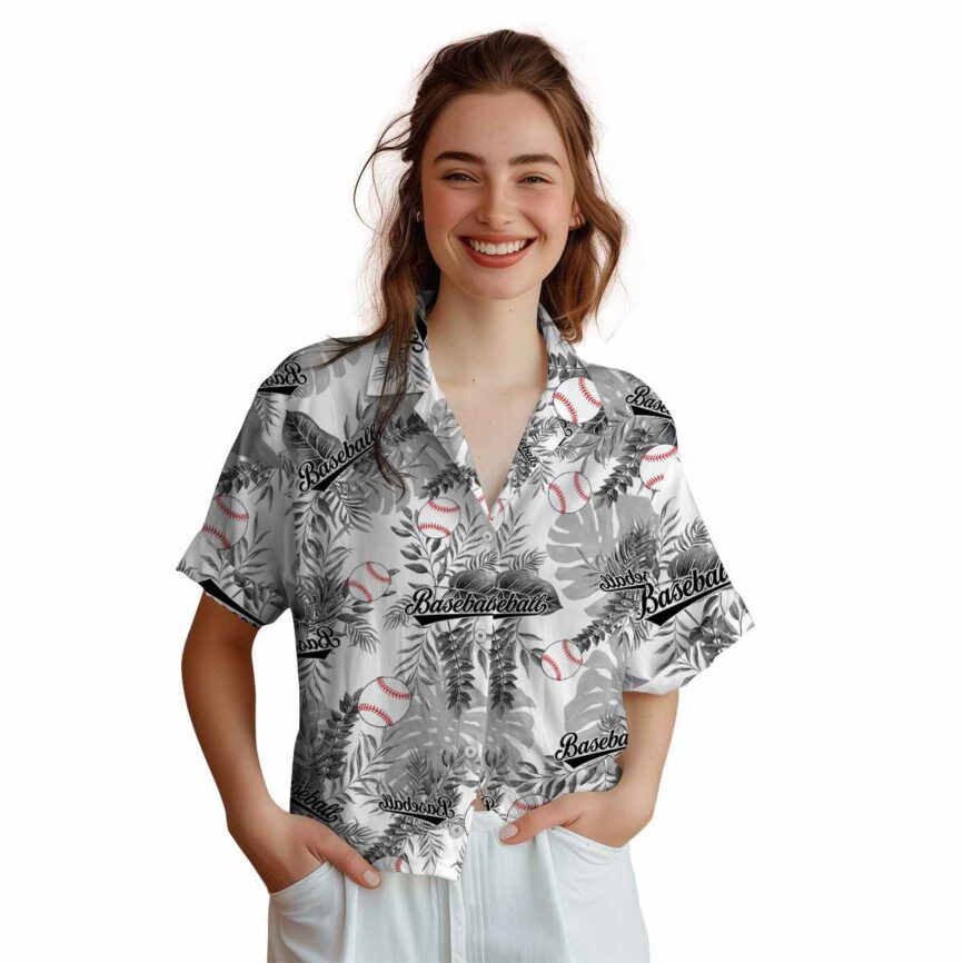 Baseball Tropical Fronds Hawaiian Shirt Top rated