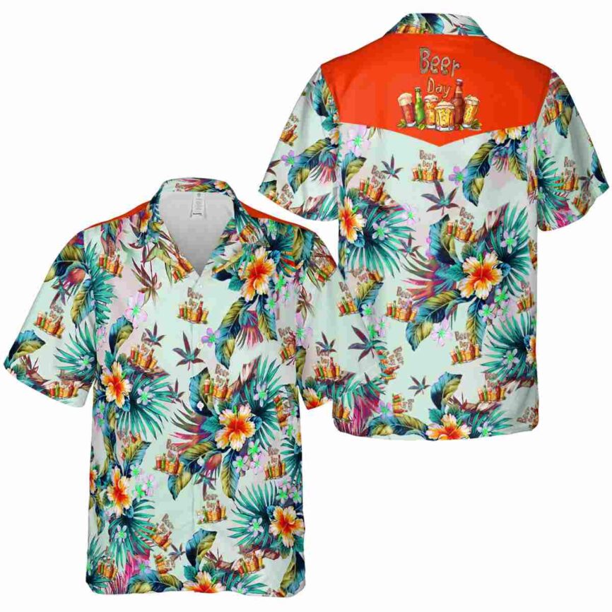 Beer Floral Burst Hawaiian Shirt Premium grade