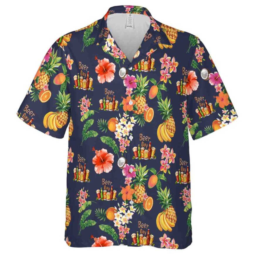 Beer Fruit Pattern Hawaiian Shirt Fashion forward