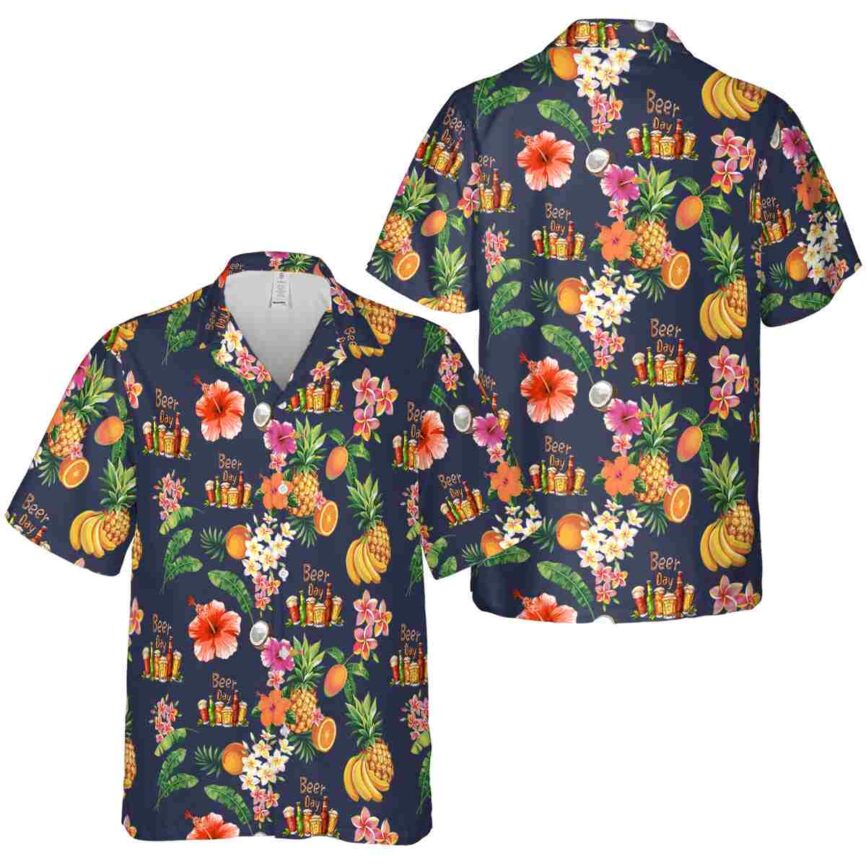 Beer Fruit Pattern Hawaiian Shirt Premium grade