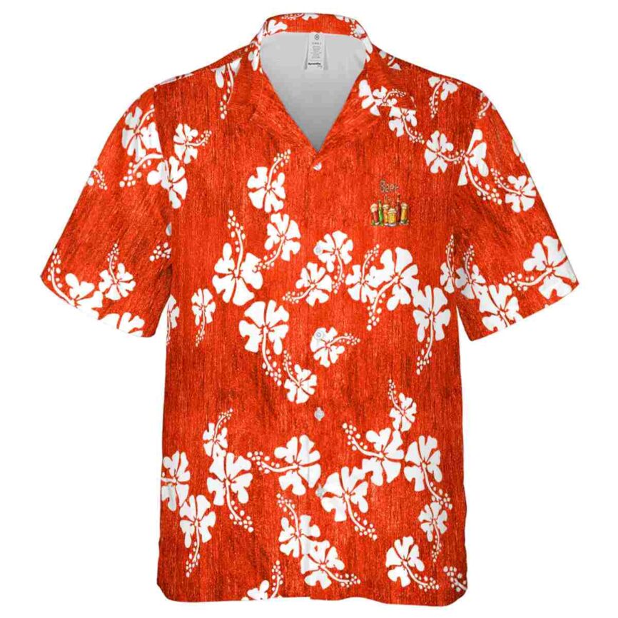 Beer Hibiscus Blossom Hawaiian Shirt Fashion forward