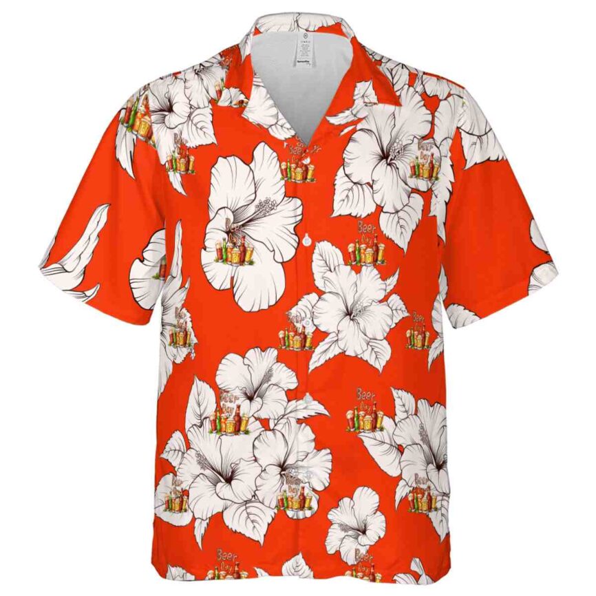 Beer Hibiscus Flower Hawaiian Shirt Fashion forward