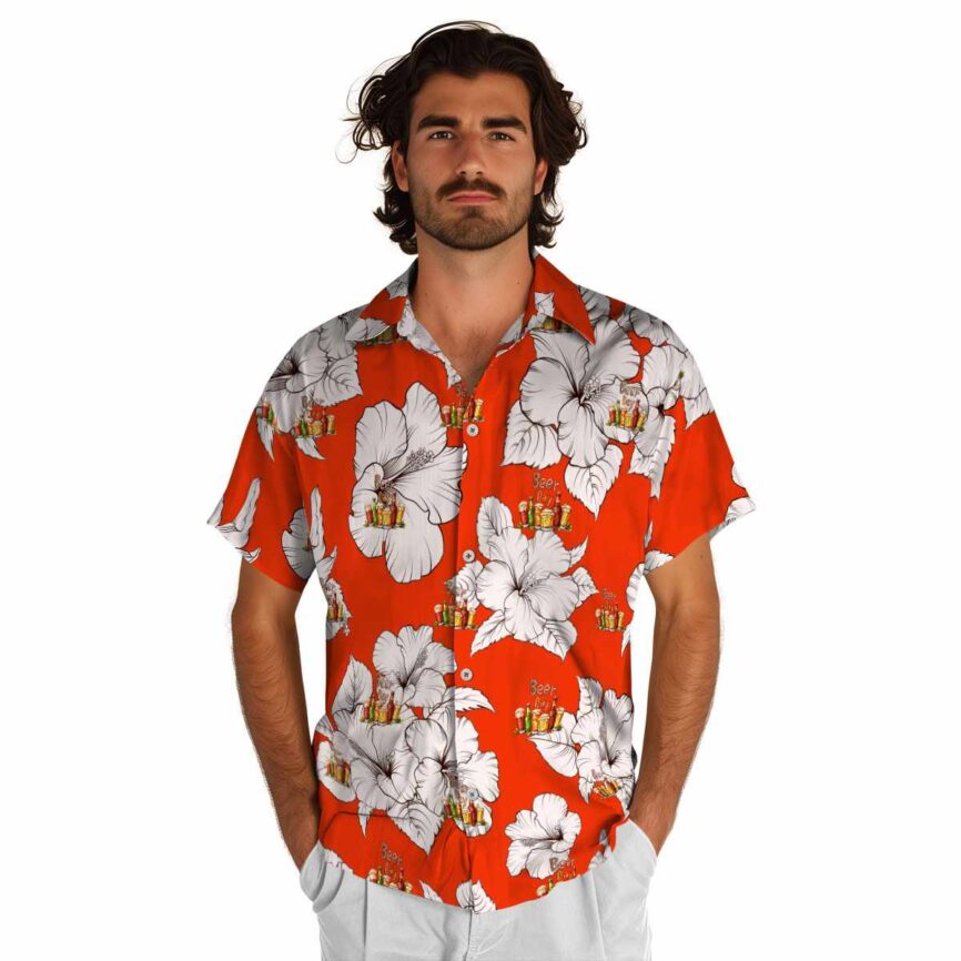 Beer Hibiscus Flower Hawaiian Shirt New Arrival