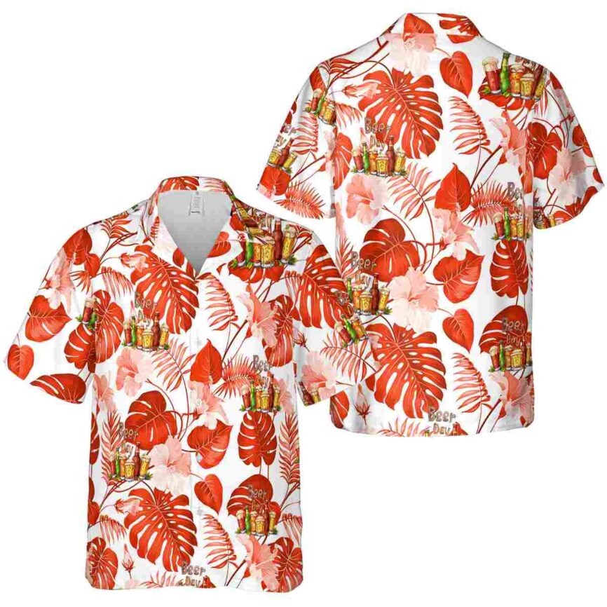 Beer Leaf Pattern Hawaiian Shirt Premium grade