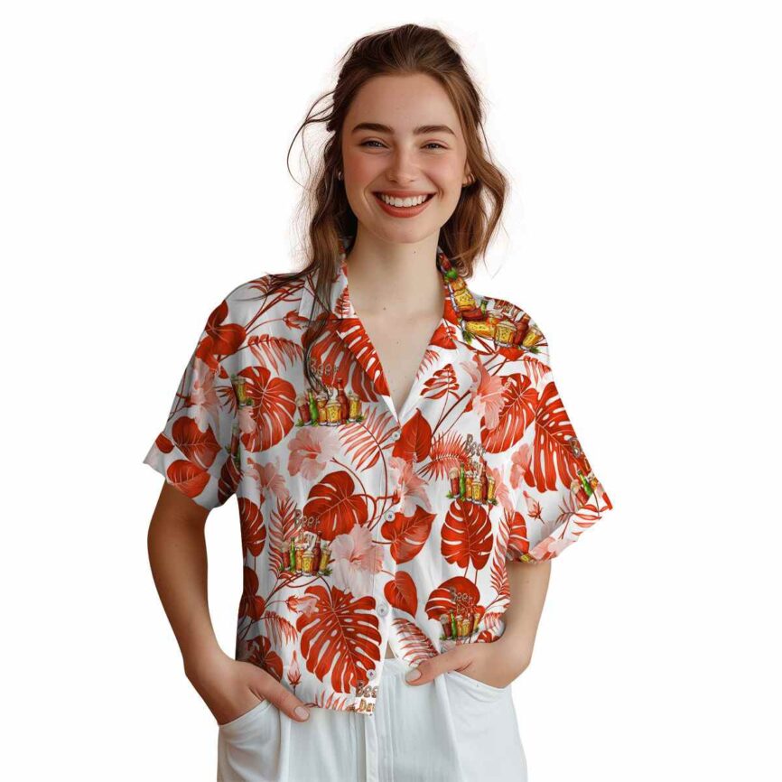 Beer Leaf Pattern Hawaiian Shirt Top rated