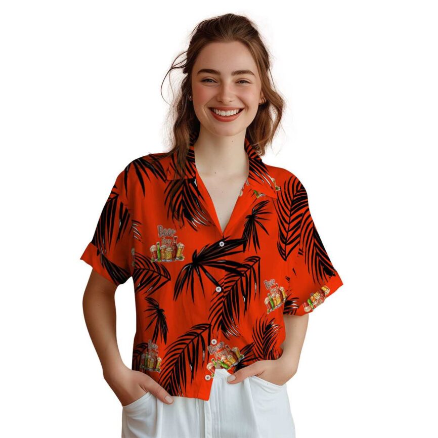 Beer Monochrome Palm Hawaiian Shirt Top rated