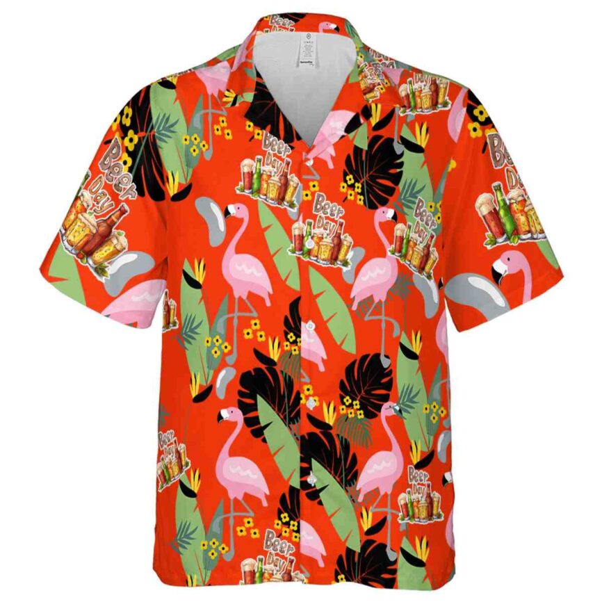 Beer Pink Flamingo Hawaiian Shirt Fashion forward