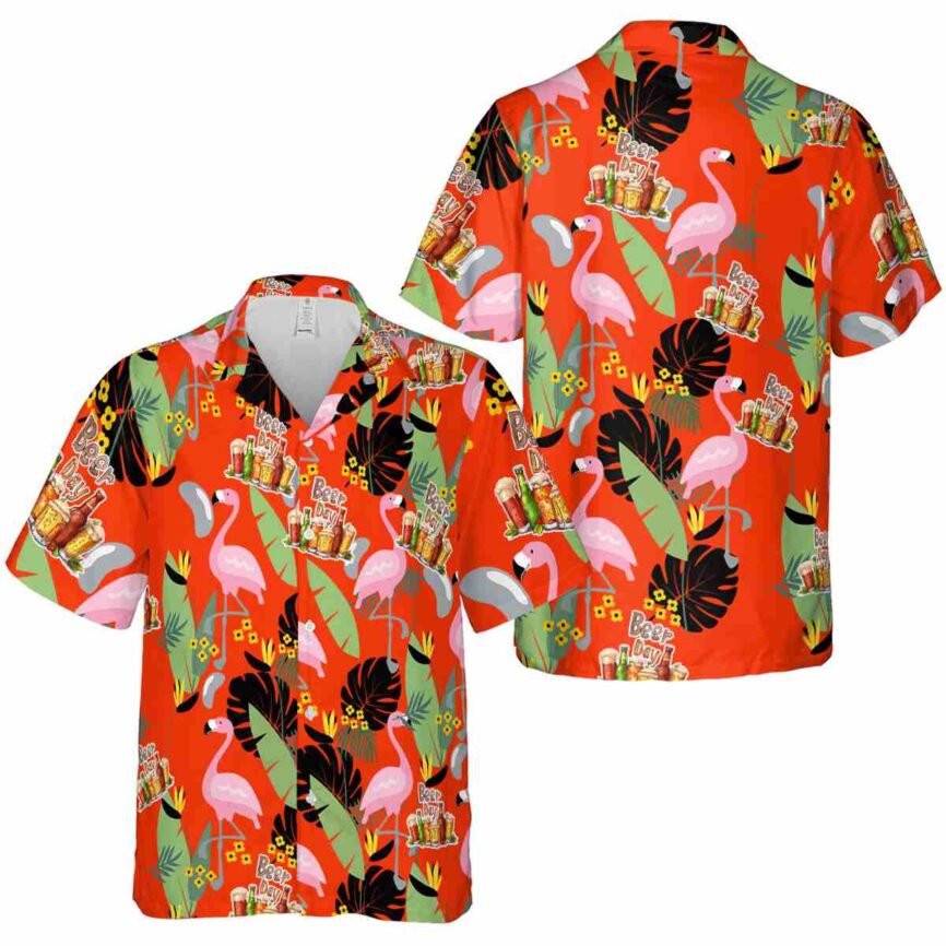 Beer Pink Flamingo Hawaiian Shirt Premium grade