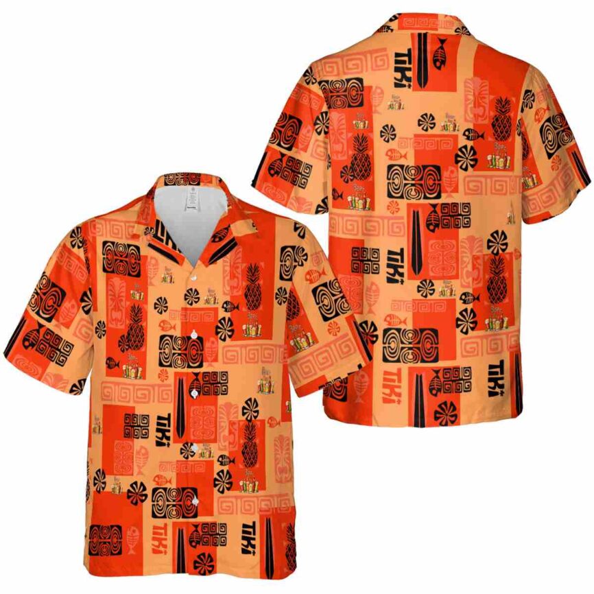 Beer Tiki Motifs Hawaiian Shirt Premium grade