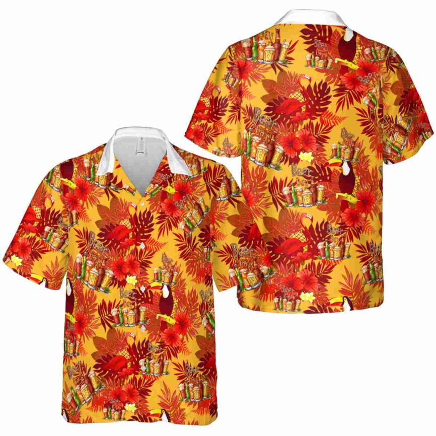 Beer Tropical Bird Hawaiian Shirt Premium grade