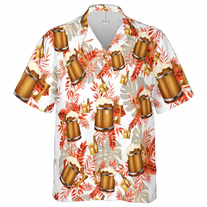 Beer Tropical Fronds Hawaiian Shirt Fashion forward