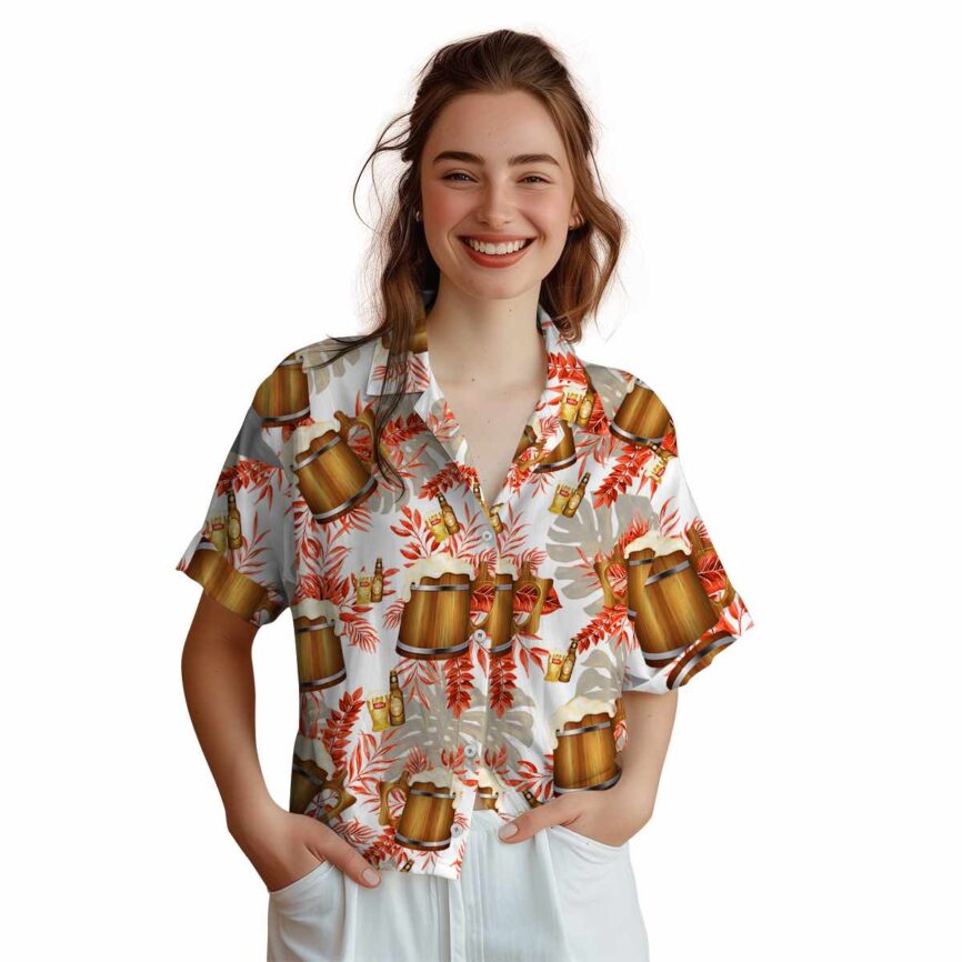 Beer Tropical Fronds Hawaiian Shirt Top rated