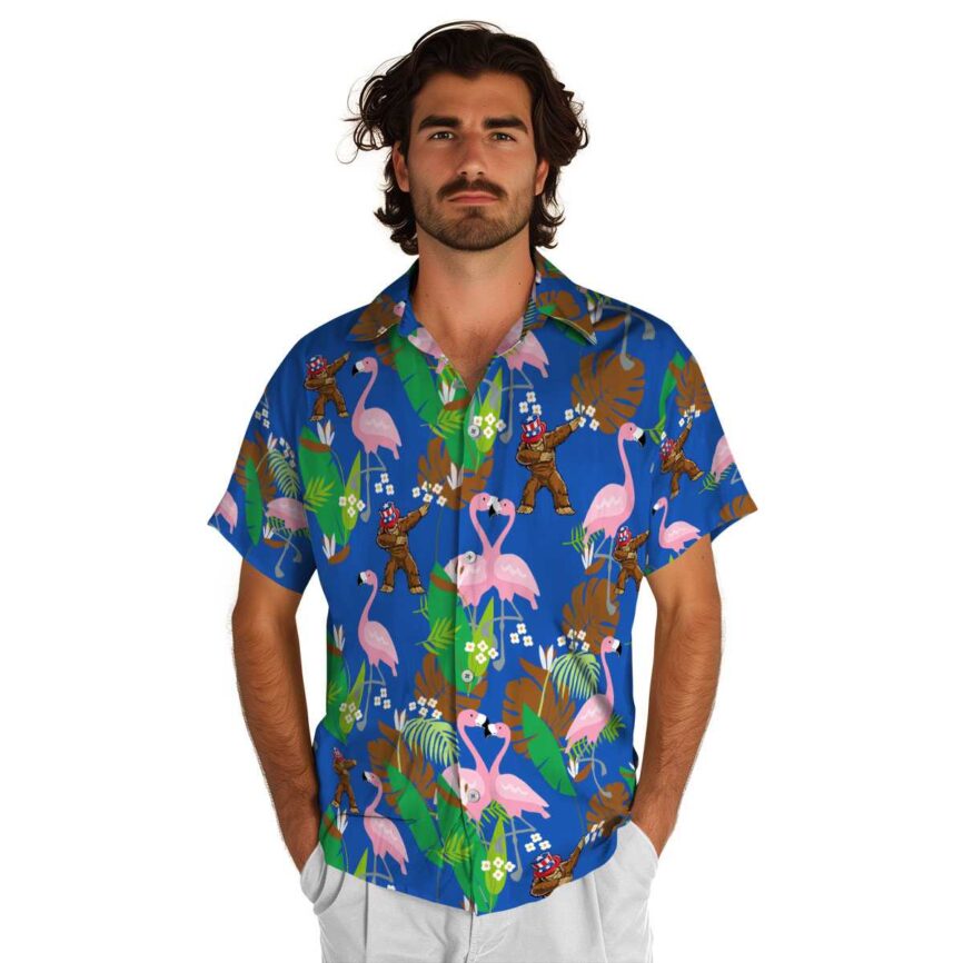 Bigfoot Flamingo Leaf Hawaiian Shirt New Arrival