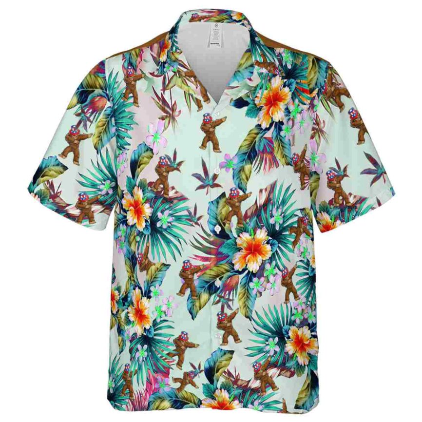 Bigfoot Floral Burst Hawaiian Shirt Fashion forward