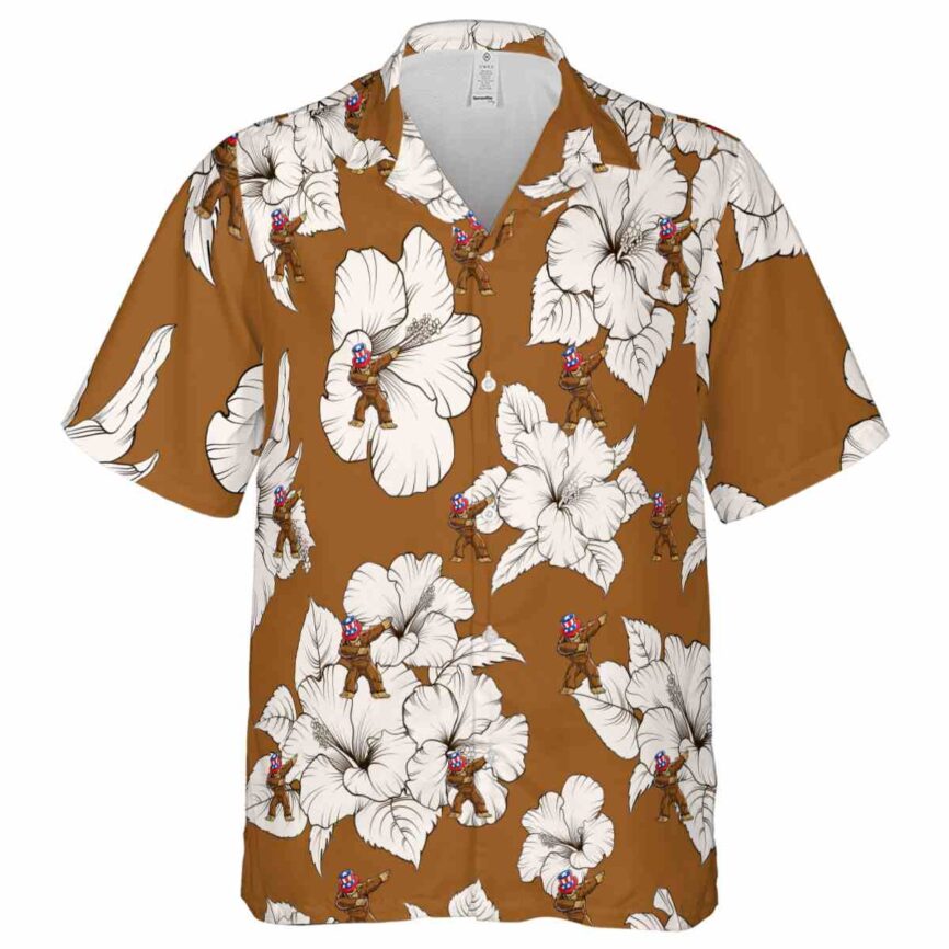 Bigfoot Hibiscus Flower Hawaiian Shirt Fashion forward