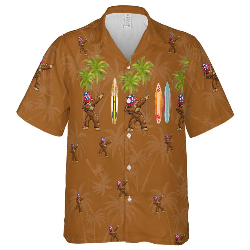 Bigfoot Island Theme Hawaiian Shirt Fashion forward