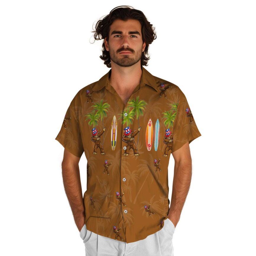 Bigfoot Island Theme Hawaiian Shirt New Arrival